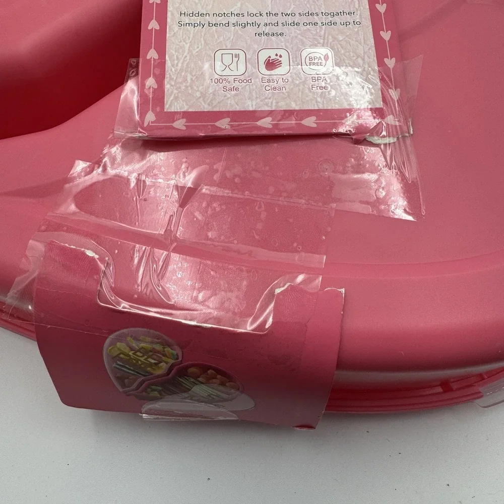 Cook With Color Best Friends Heart Snackle Box 8 Compartment Pink NWT